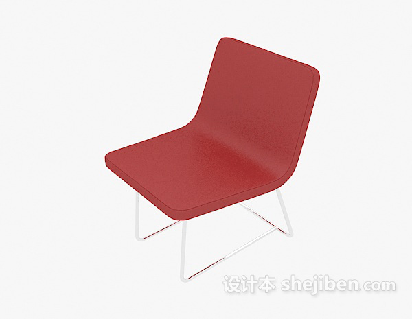 红色休闲椅3d模型下载