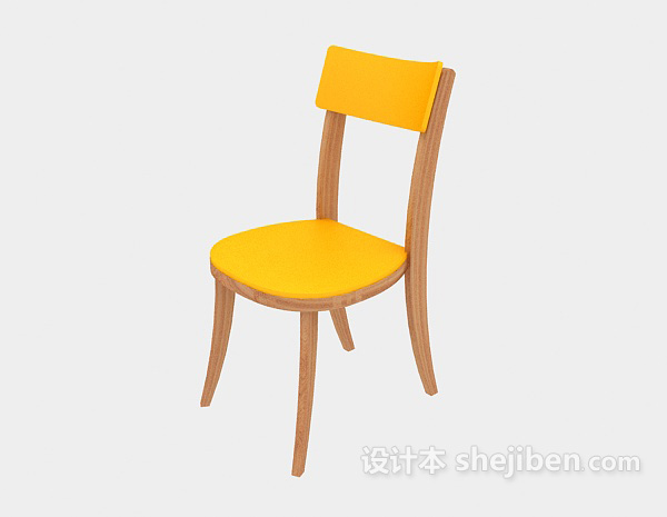 简约实木休闲椅子3d模型下载