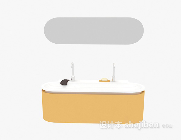 现代风格洗手盆、卫浴镜3d模型下载