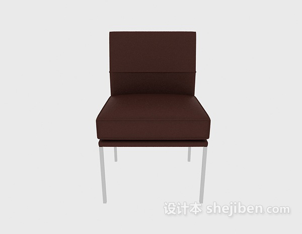 现代风格棕色休闲靠背椅3d模型下载