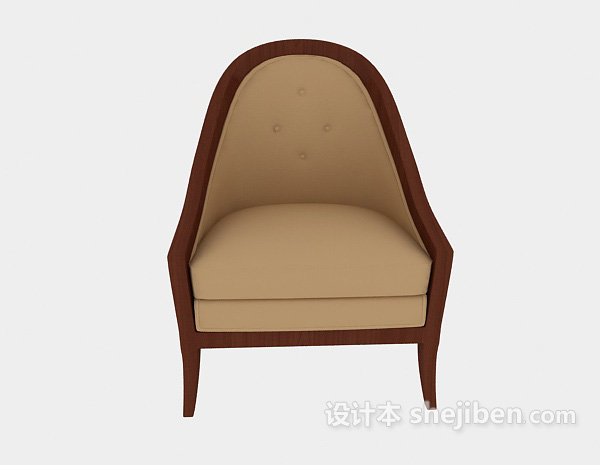 免费欧式实木单人沙发3d模型下载