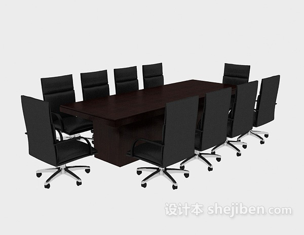 时尚会议桌椅3d模型下载