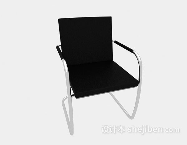 免费简约黑色办公椅3d模型下载