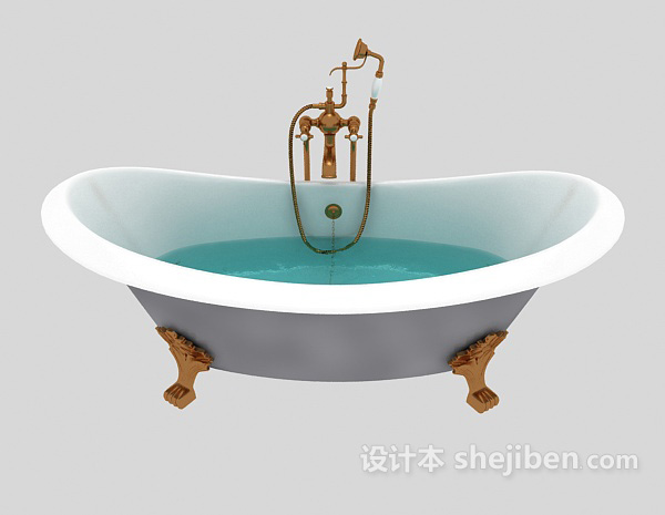 欧式风格欧式风格奢华浴缸3d模型下载