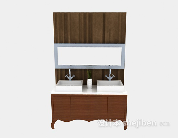 其它浴室实木浴柜3d模型下载