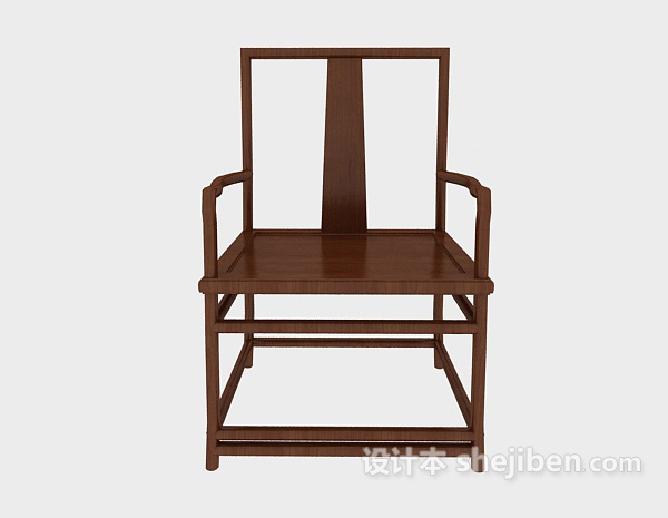 中式风格中式扶手休闲椅3d模型下载