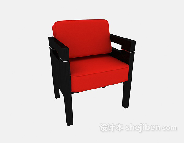免费木质单人沙发3d模型下载