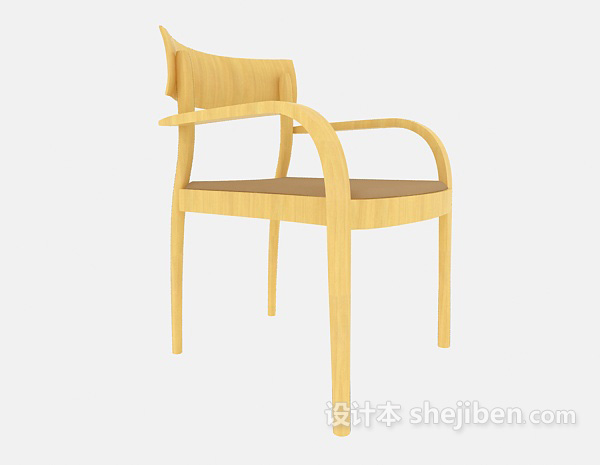 家居实木休闲椅3d模型下载