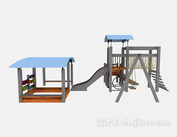 现代风格儿童玩耍设施3d模型下载