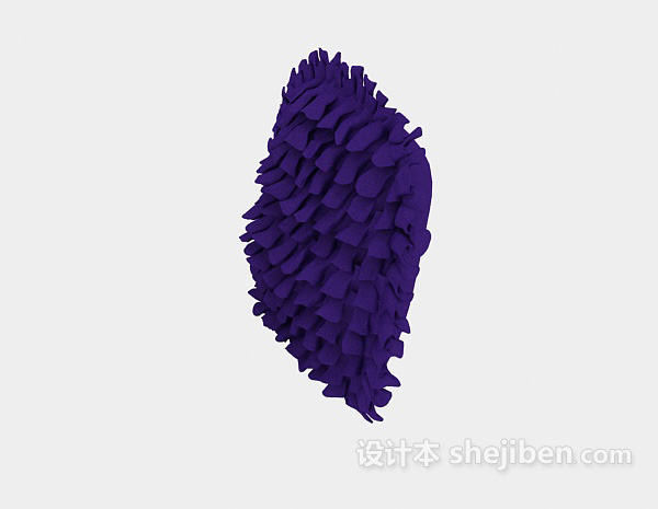 免费紫色沙发抱枕3d模型下载