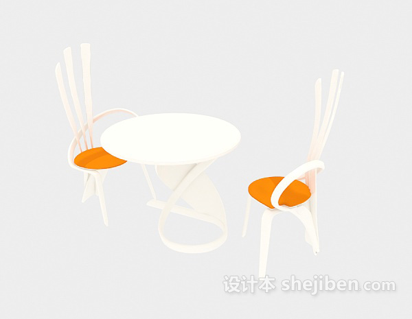 免费简约创意桌椅3d模型下载