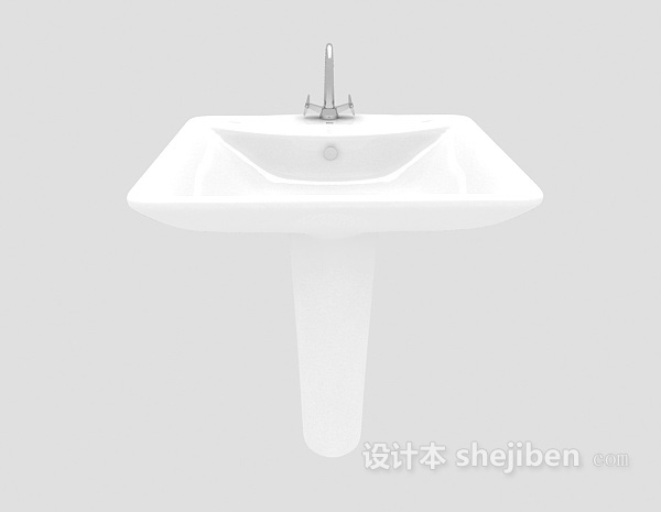 现代风格白色洗手盆3d模型下载