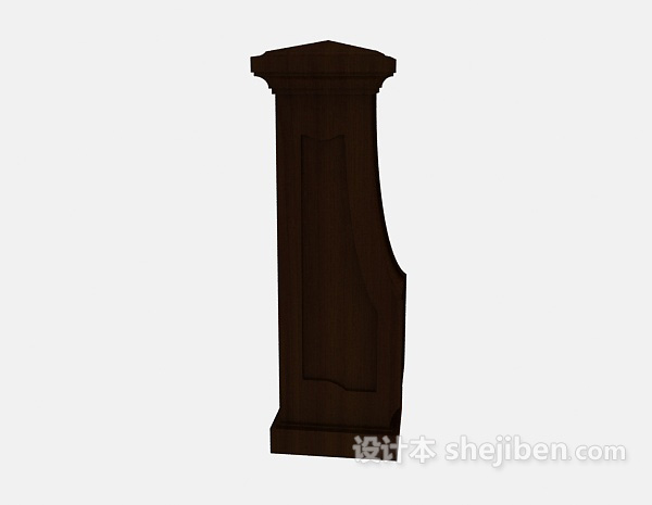 实木柱子结构3d模型下载
