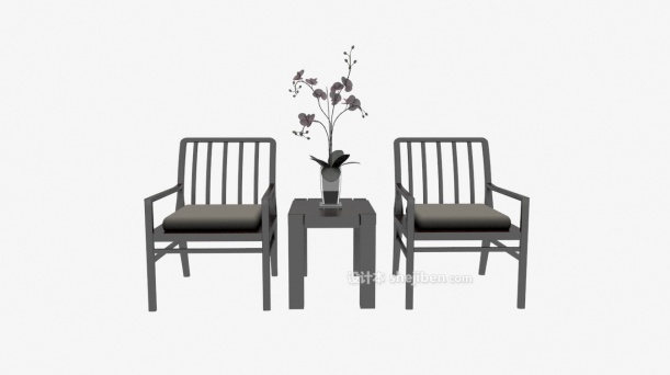 中式风格中式实木家居桌椅3d模型下载
