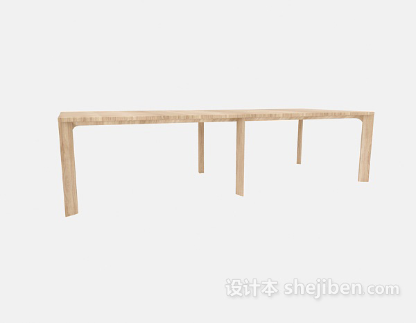 免费休闲木质长椅3d模型下载
