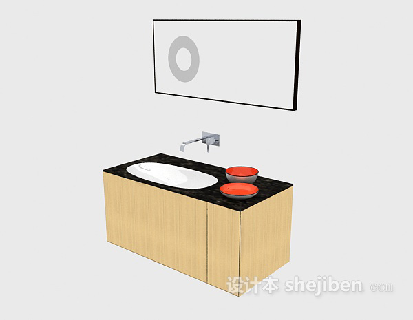 木质浴柜3d模型下载