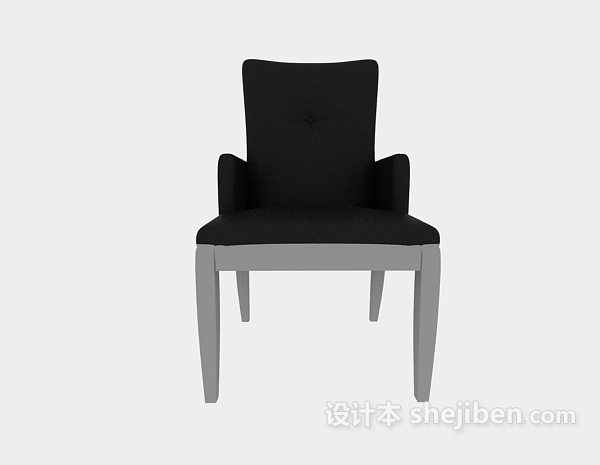 欧式风格黑色简欧休闲椅3d模型下载