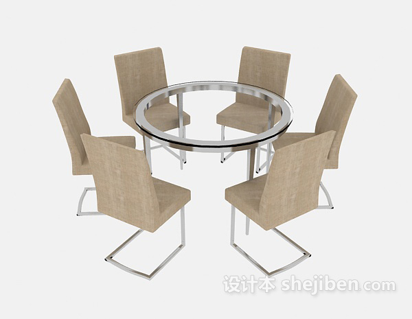 现代风格聚会休闲桌椅组合3d模型下载