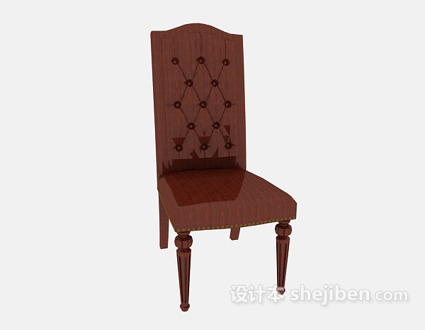 免费美式红色餐椅3d模型下载