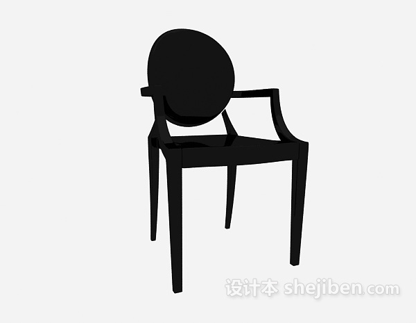 免费欧式黑色休闲椅3d模型下载
