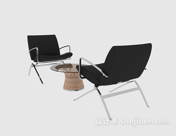 现代风格休闲茶几桌椅3d模型下载