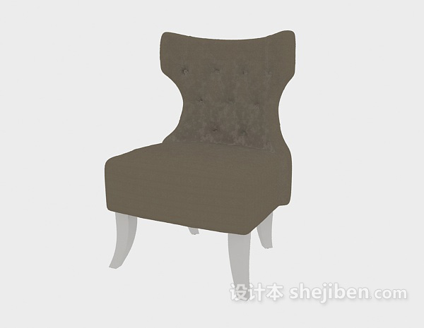 免费灰色美式家居椅3d模型下载