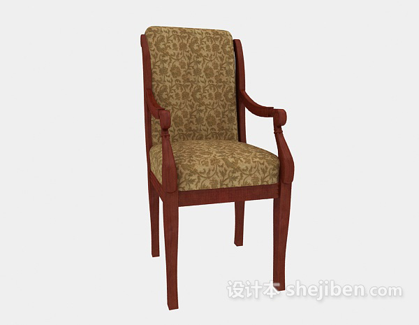 免费欧式扶手餐椅3d模型下载