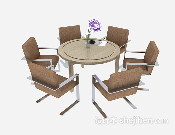现代风格会晤桌椅组合3d模型下载