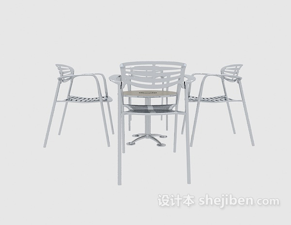 现代风格简约风格桌椅组合3d模型下载