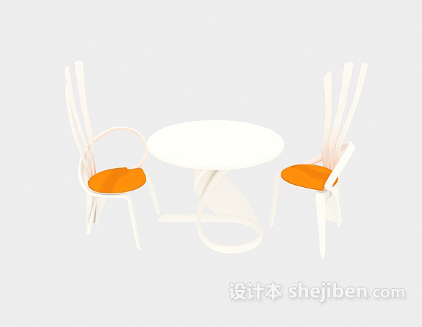 现代风格简约创意桌椅3d模型下载