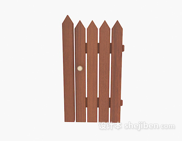 现代风格实木围栏门3d模型下载