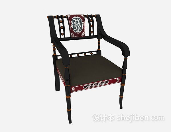 免费时尚扶手休闲椅3d模型下载