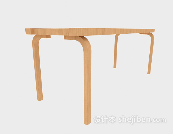 实木休闲长椅3d模型下载