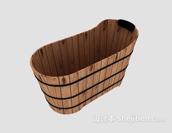 免费木质浴缸3d模型下载