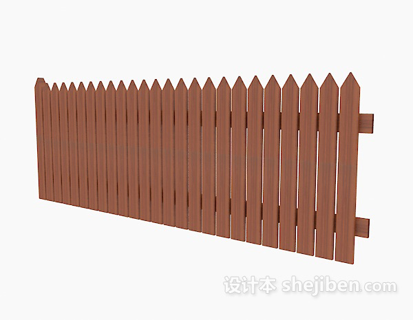木质围栏3d模型下载
