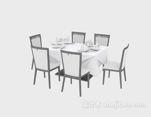 免费西餐餐桌椅3d模型下载