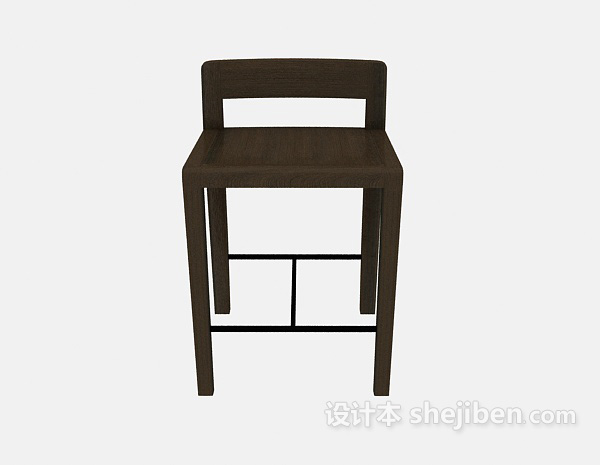 现代风格实木高脚椅3d模型下载