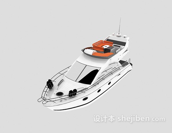 现代风格海上交通游艇3d模型下载