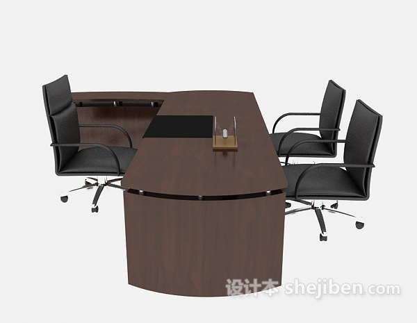 现代风格现代风格办公桌椅3d模型下载