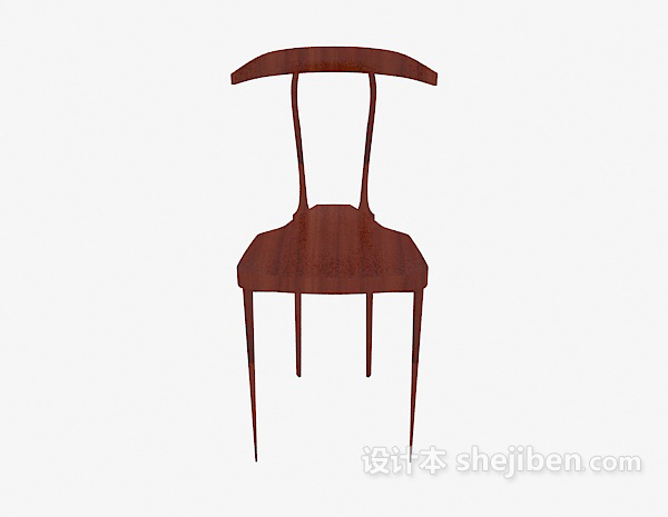 现代风格简易木椅3d模型下载