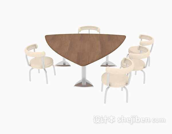 现代风格三角会议桌3d模型下载