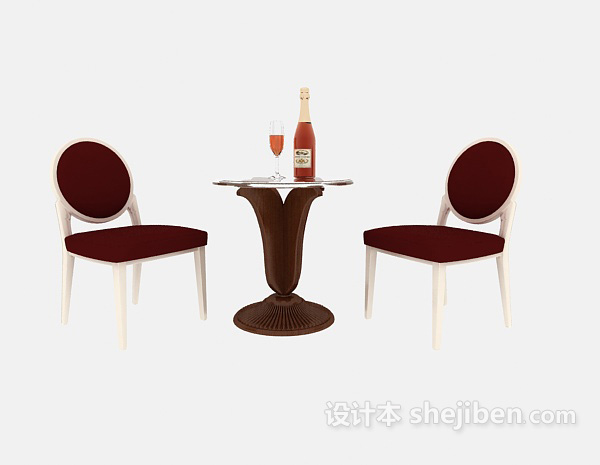 地中海风格家居休闲桌椅组合3d模型下载