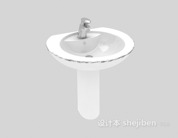 现代风格家庭立式洗手池3d模型下载