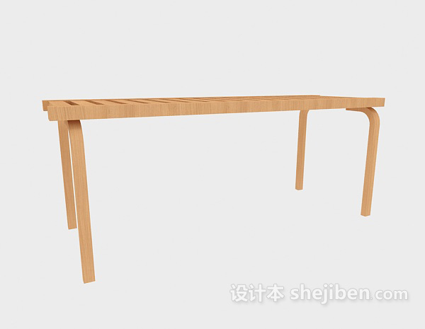 免费实木休闲长椅3d模型下载