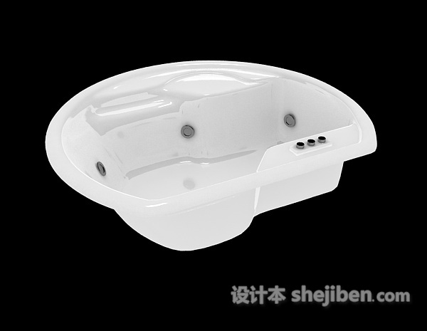 现代风格陶瓷大口浴缸3d模型下载