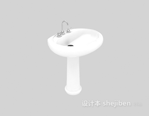 立式洗手池3d模型下载