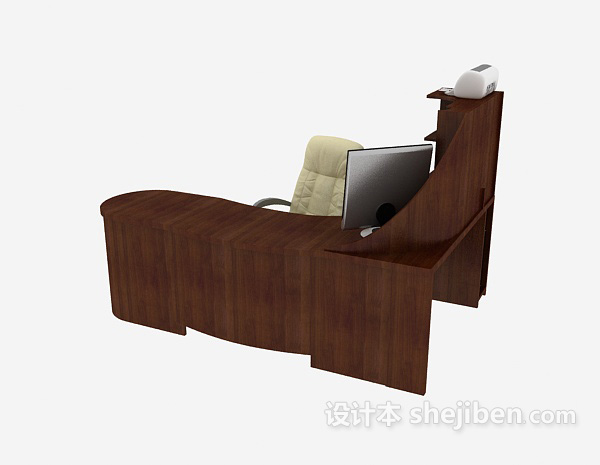 欧式风格欧式办公桌椅组合3d模型下载