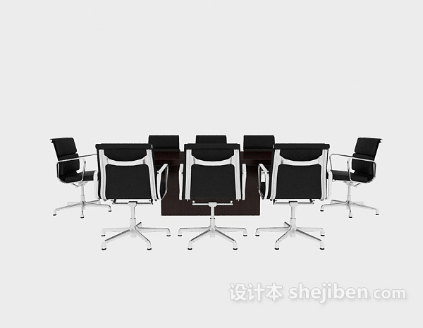 现代风格公司会议桌椅3d模型下载