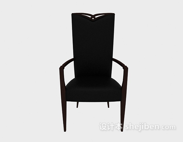 欧式风格高背高档餐椅3d模型下载