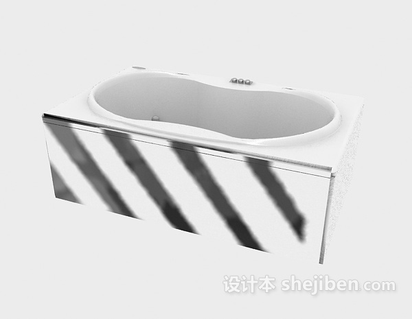 免费白色浴缸3d模型下载